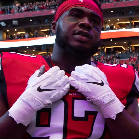 Grady Jarrett Atlanta Falcons NFL - Autographed Black Jersey - Picture 2 of 2